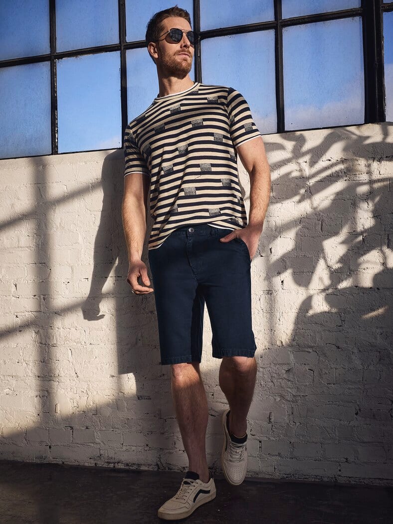 Denim-Dobby-Shorts blauquarz