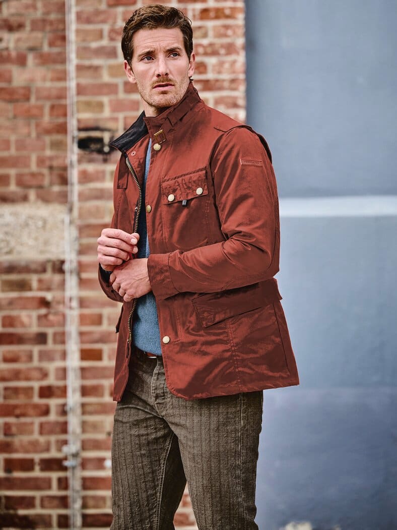 Collab Wax-Fieldjacket Bexley SE ziegelrot