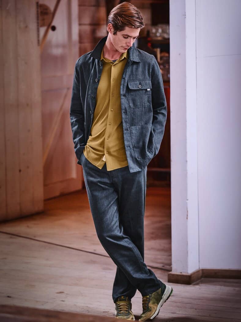 Fischgrät-Jacke Bunchy marine