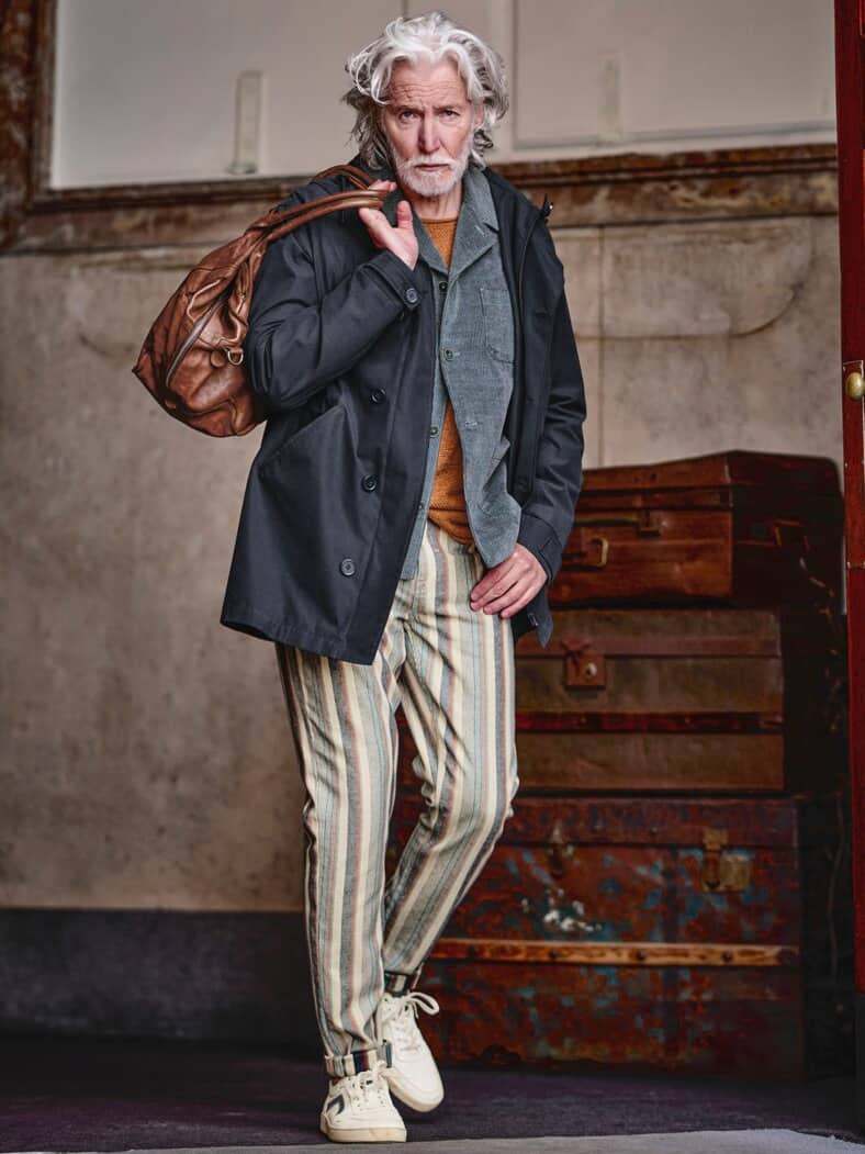 Saint-Tropez-Jeans Streifen ecru/indigo