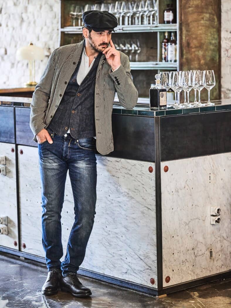 In-Aktion-Sakko Streifen khaki