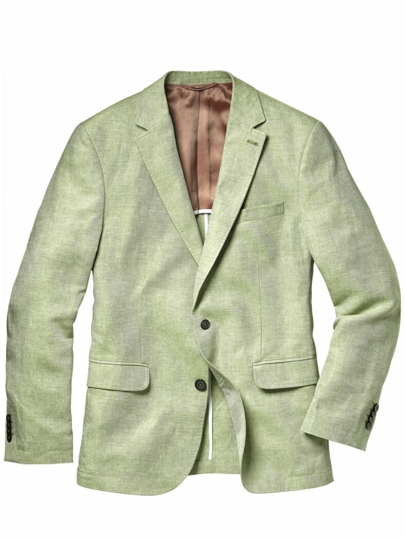 Lebendiges Leinen-Sakko apfelgrün