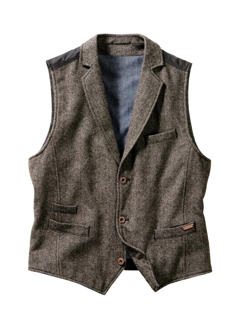 Saloon-Tweed-Weste braunbär