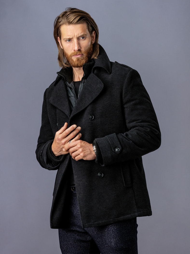 New Pea Coat schwarz