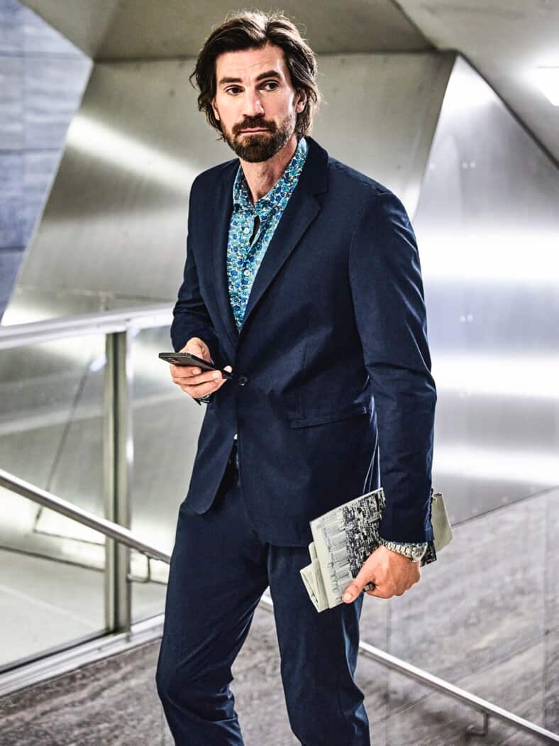 Outdoor-Anzughose tiefblau