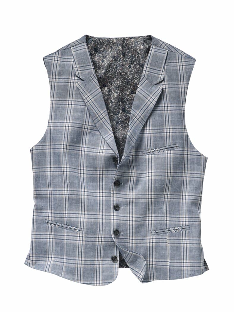 Sonnenschuss-Weste Karo himmel