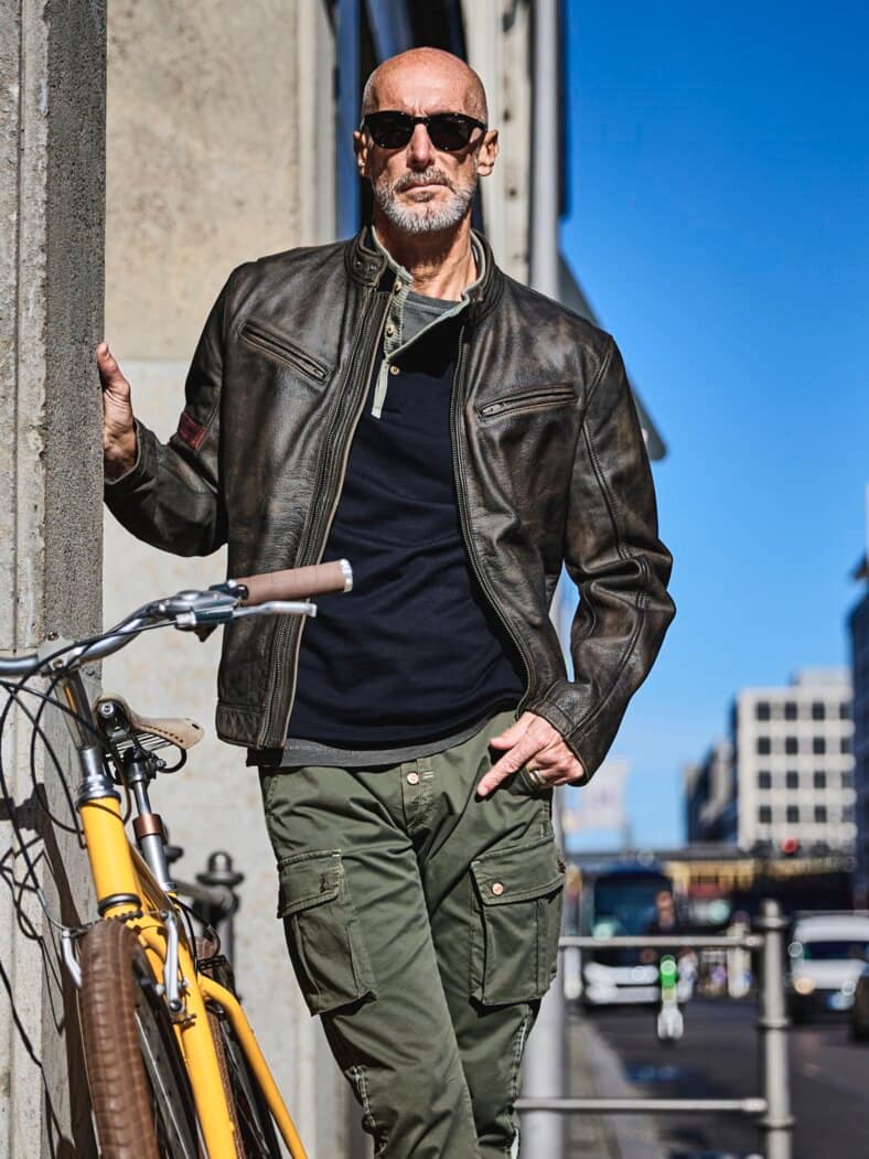 Buffalo-Bikerjacke wood