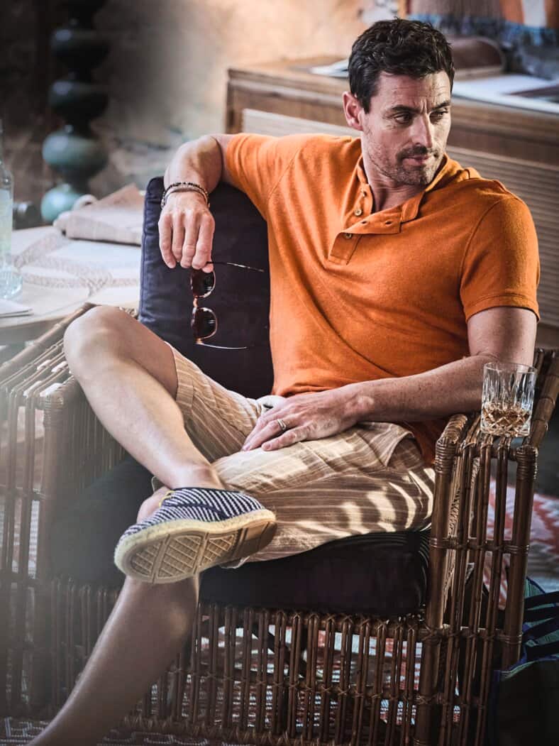 Smarte Leinenshorts Streifen rost