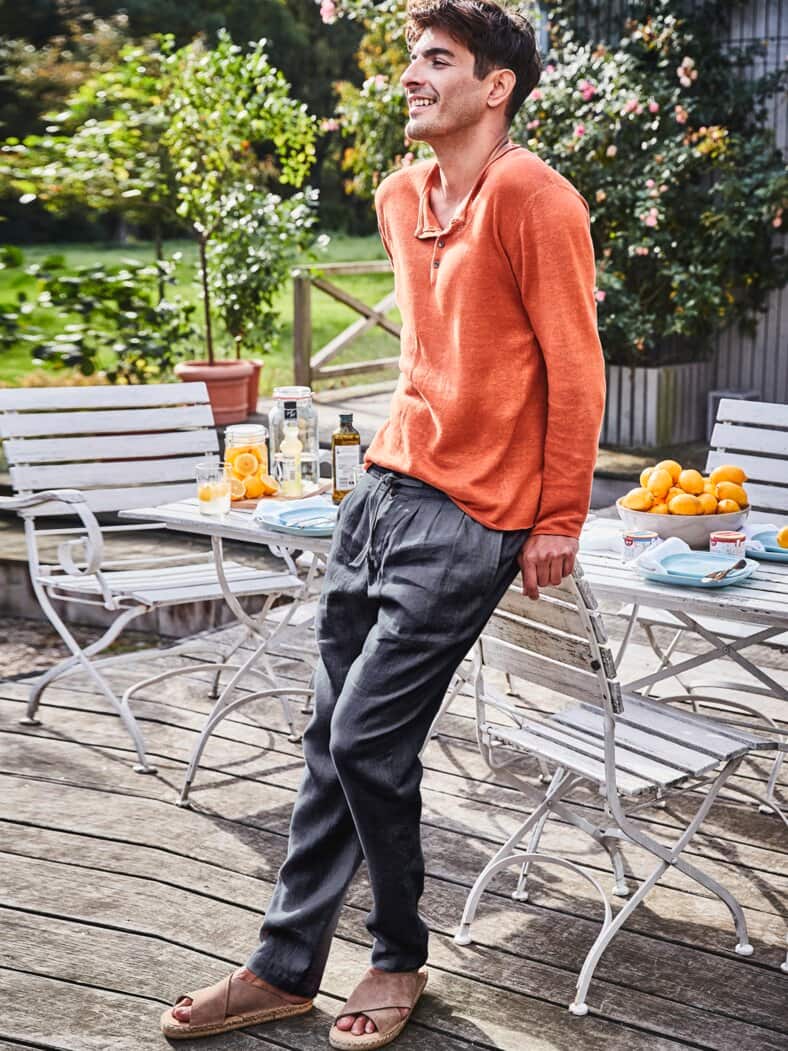 Leinenchino Herringbone meer