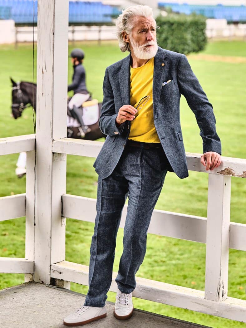 Toskana-Leinenanzugsakko toskana-blau