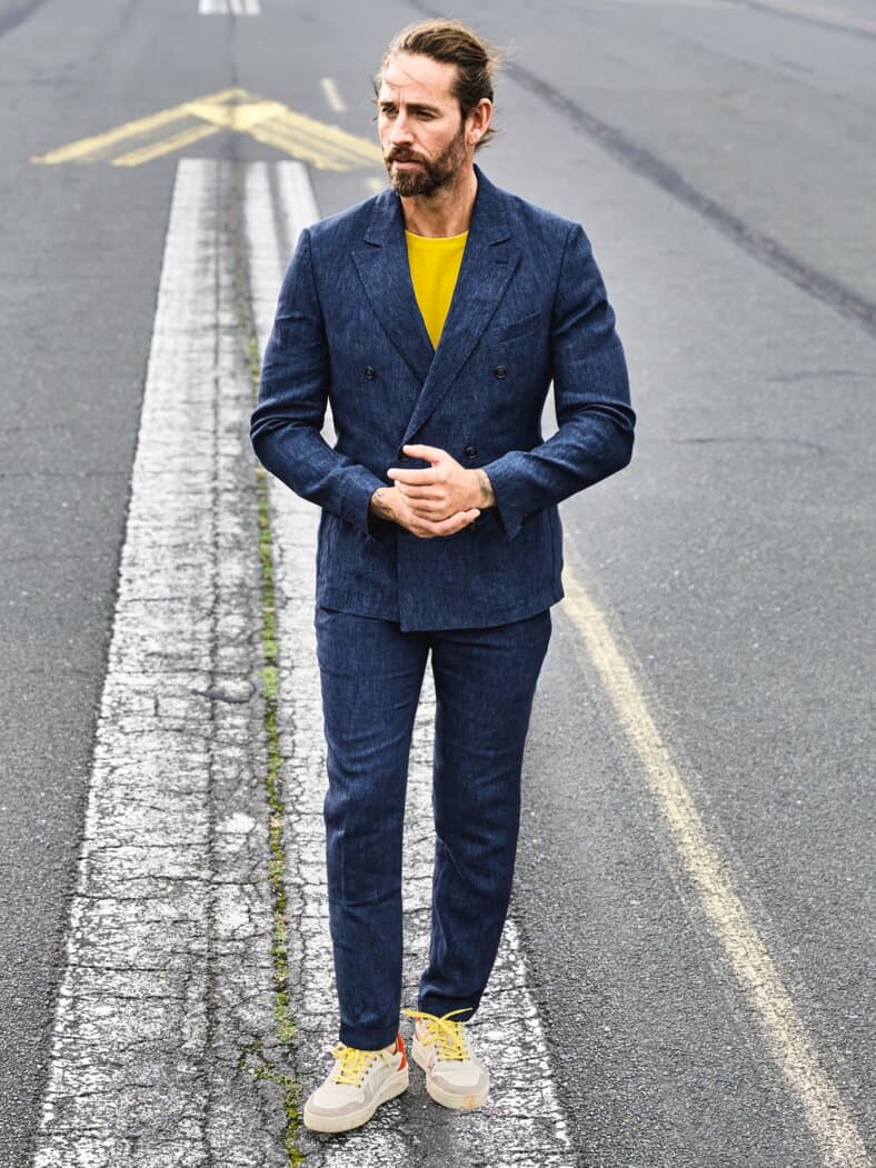 Spielzug-Anzugsakko unterschriftenblau