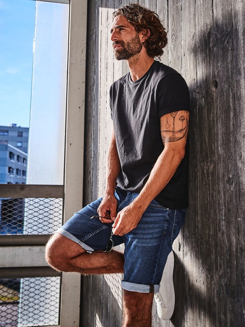 Denim-Joggshorts 2.0 stahlblau