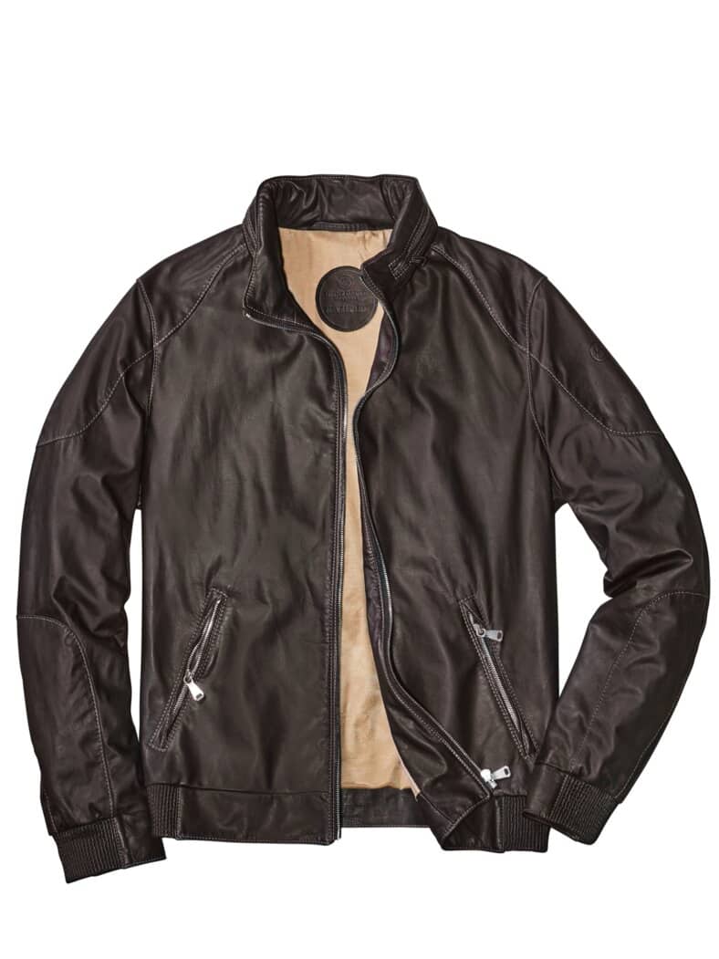 Exklusiver Lederblouson tiefbraun