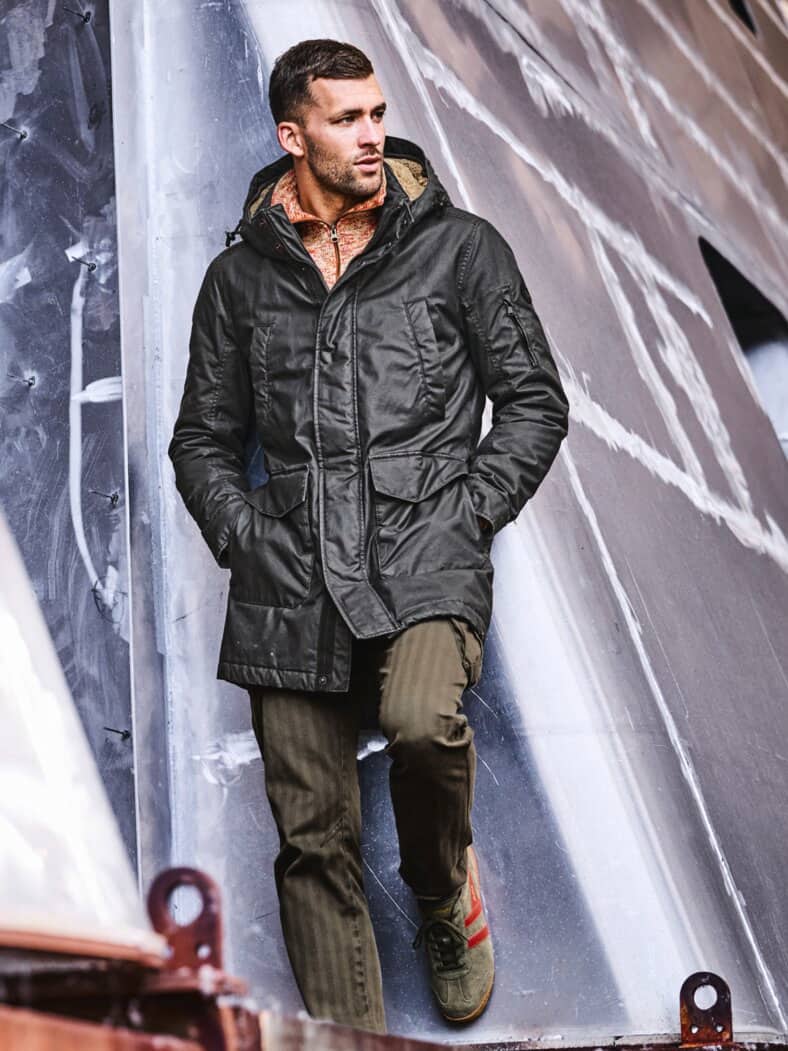 Dry-Wax-Parka nebelblau