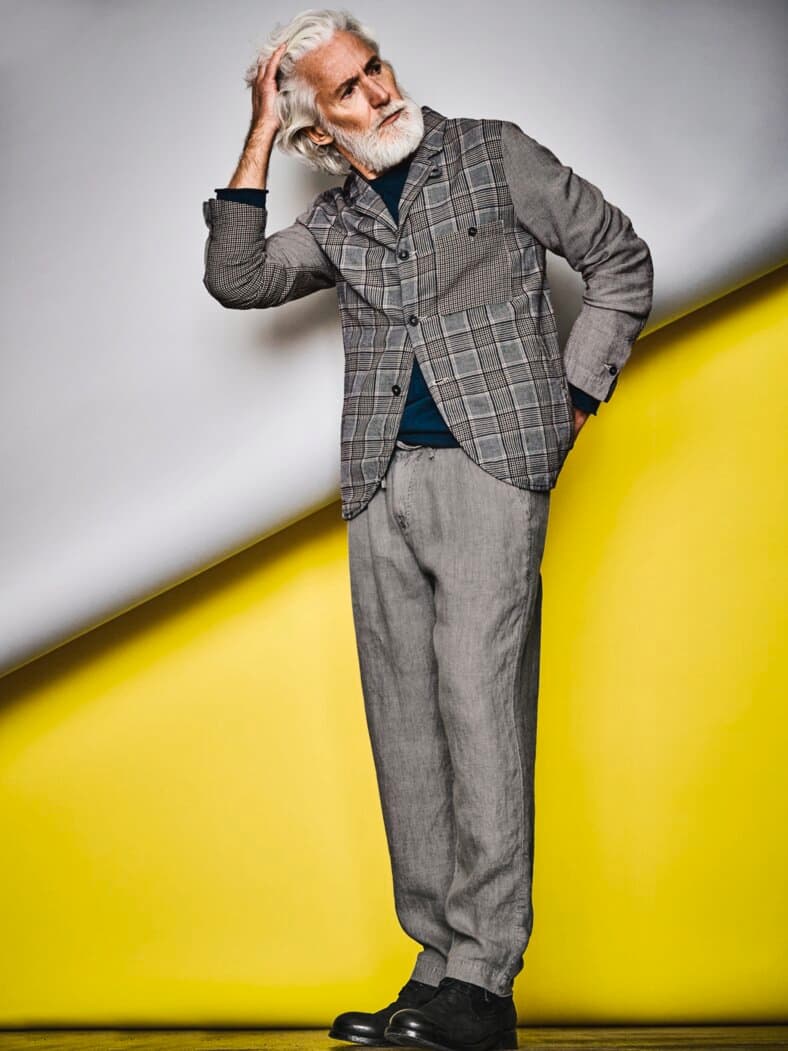 Sakko stra32paze Karo grau/braun