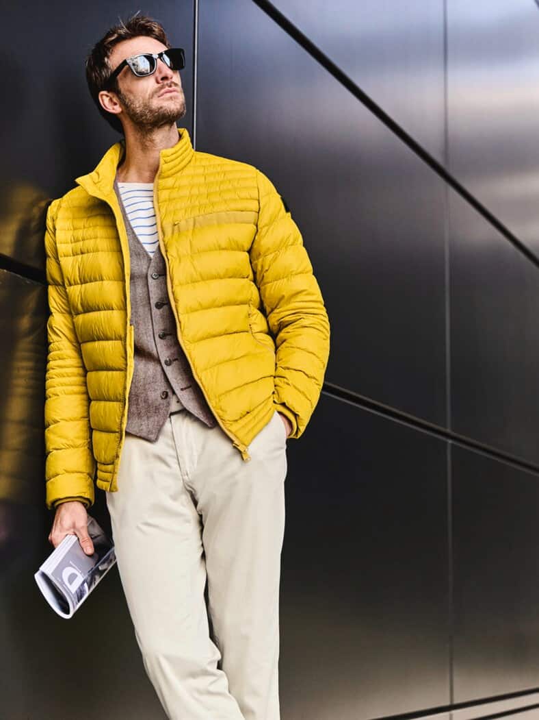 Ultraleichte Steppjacke signalgelb