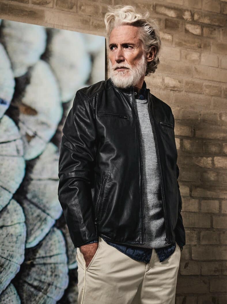 Luft-und-Leder-Blouson unterwasser