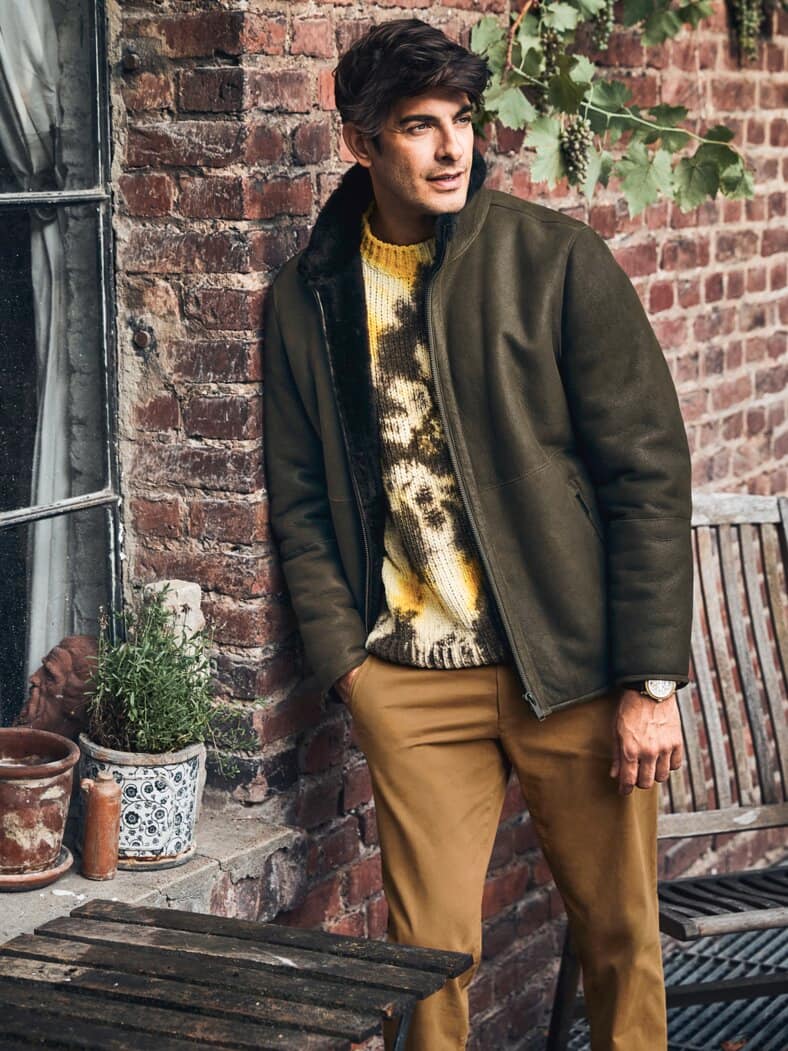 Lammfelljacke Kalamon olivengrün