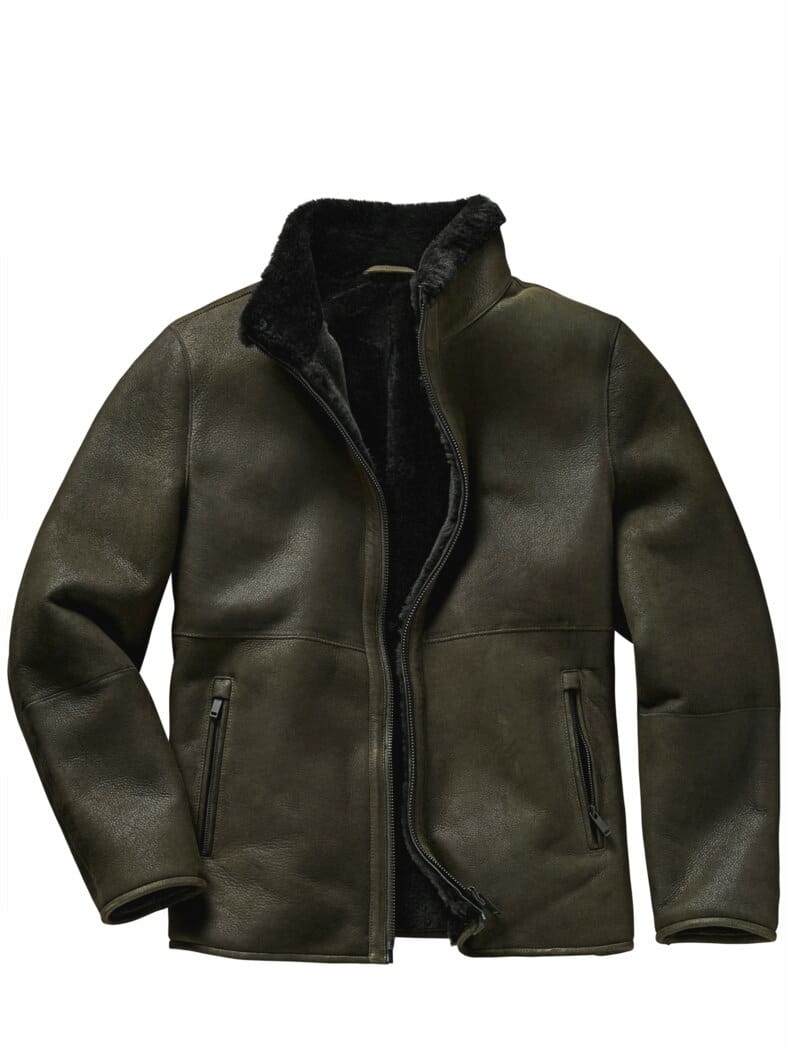 Lammfelljacke Kalamon olivengrün