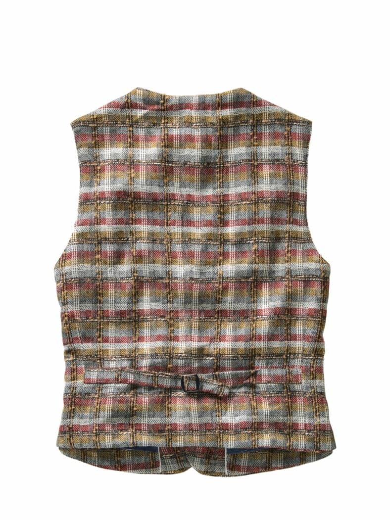 Youngtimer-Weste Karo rost/blau