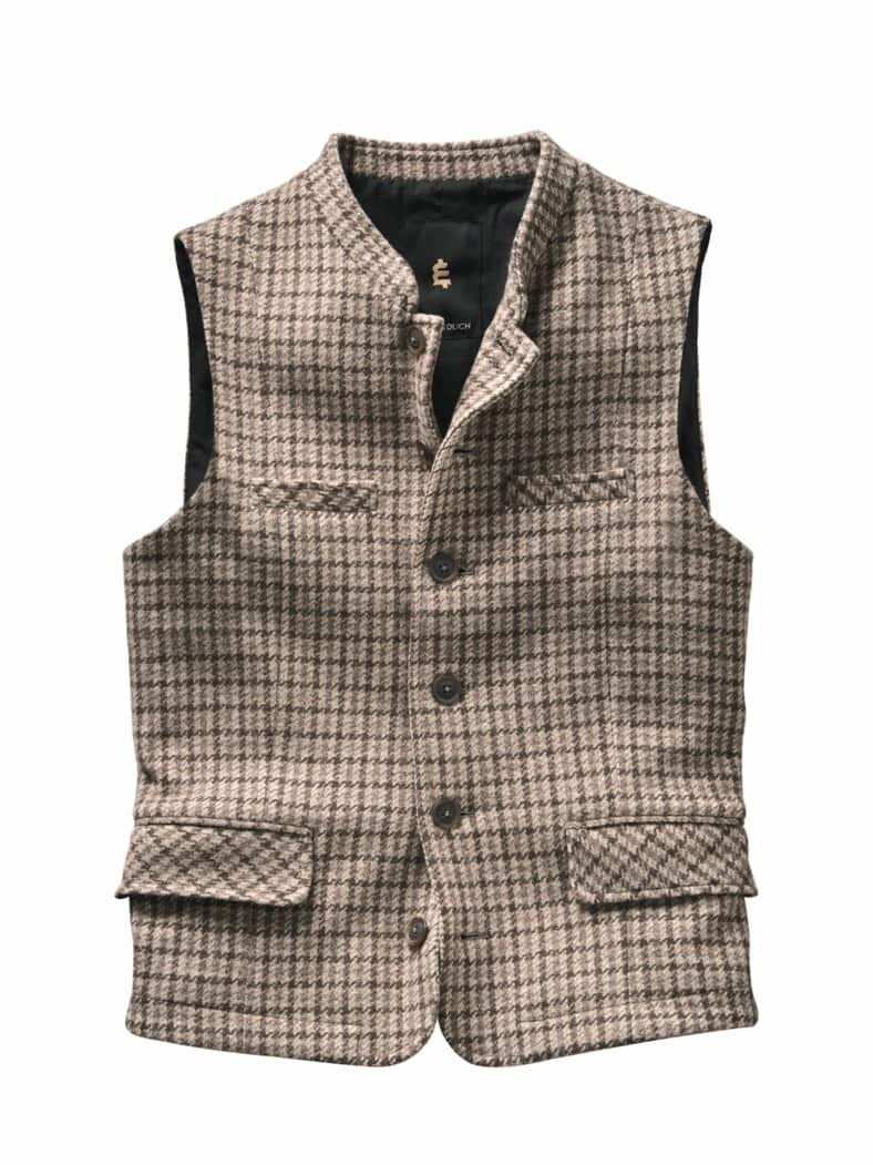 Handverlesene Weste Karo wollbeige/wollbraun