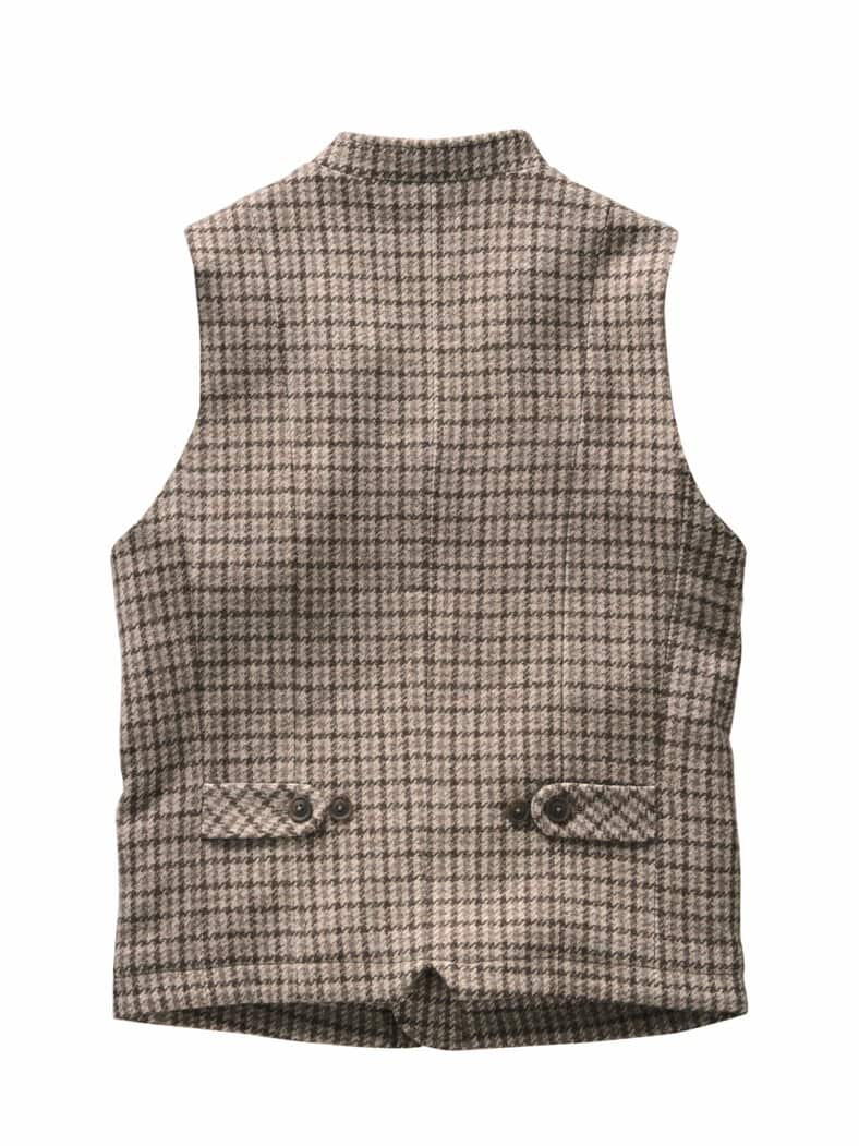 Handverlesene Weste Karo wollbeige/wollbraun