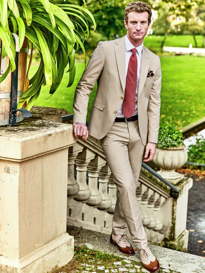 Gentleman-Anzugsakko sandstein