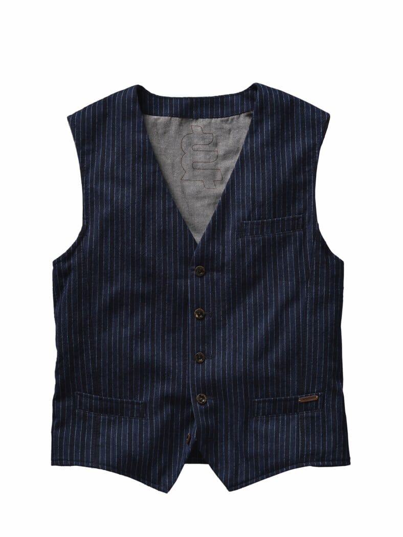 Lesebrillen-Weste Streifen tintenblau