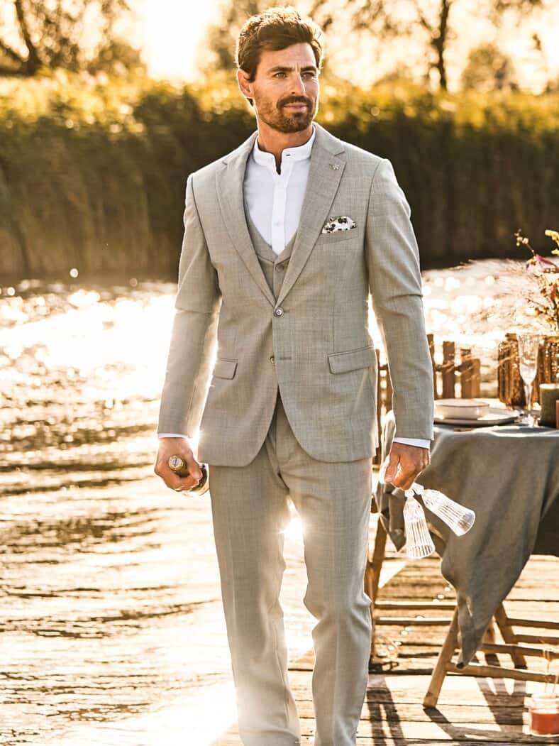 Ja-ich-will-Anzugweste hellgrau meliert