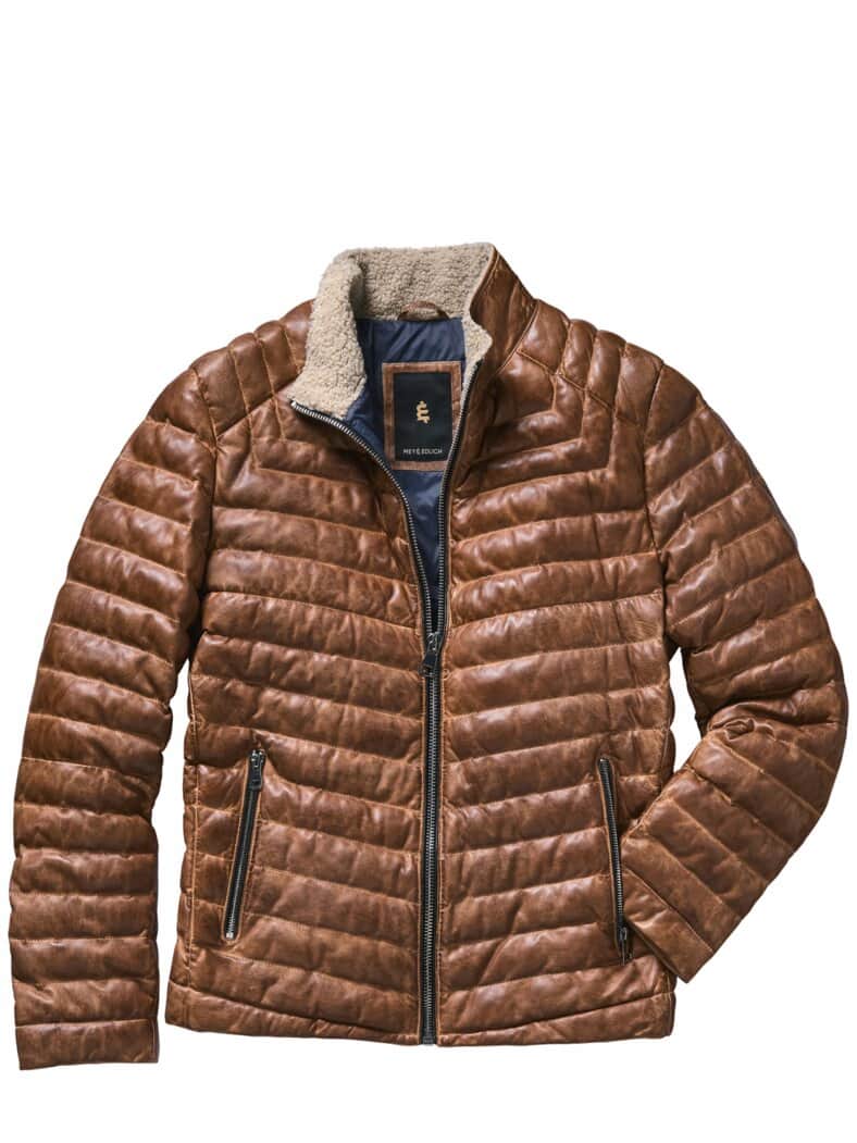 Hartgesottene Lederjacke camel