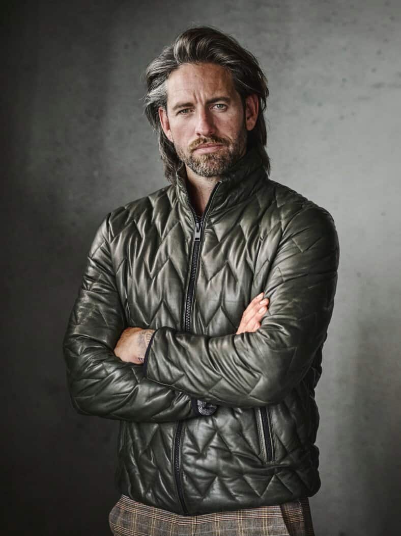 Novum-Stepplederjacke thymian