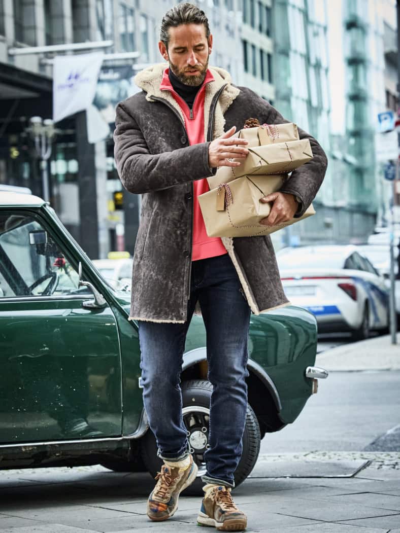 Lammfellmantel steinbraun