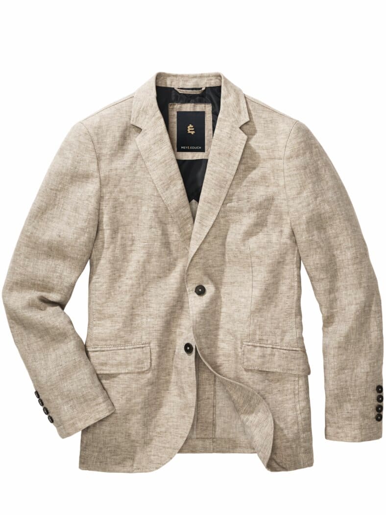 Herringbone Leinen-Anzugsakko sand