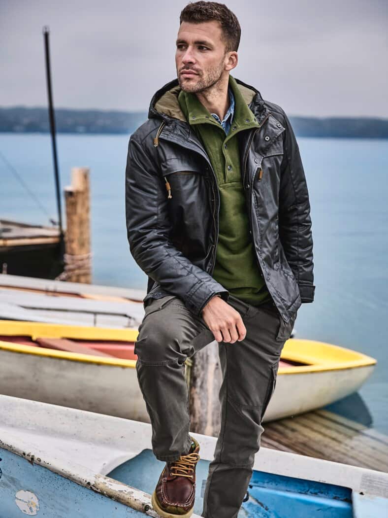 Dry-Wax-Outdoorjacke navy