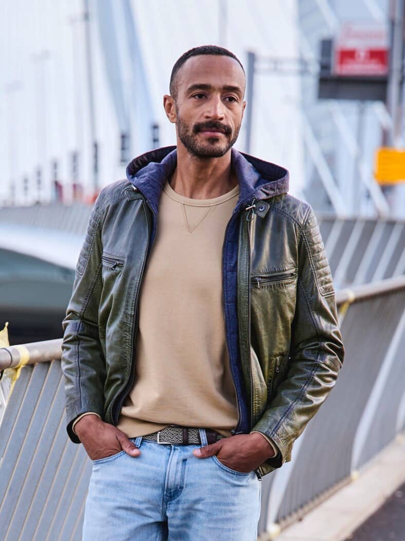 Lederjacke Figo moos