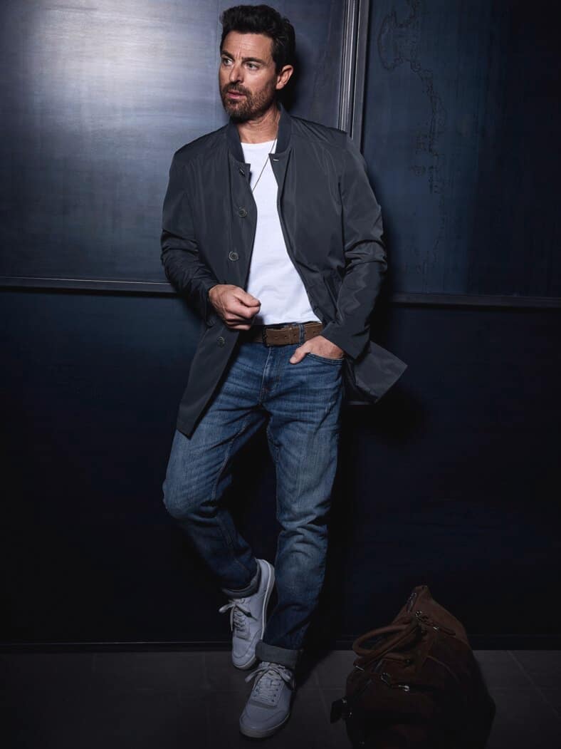 Schnittiger Car Coat polizeiblau