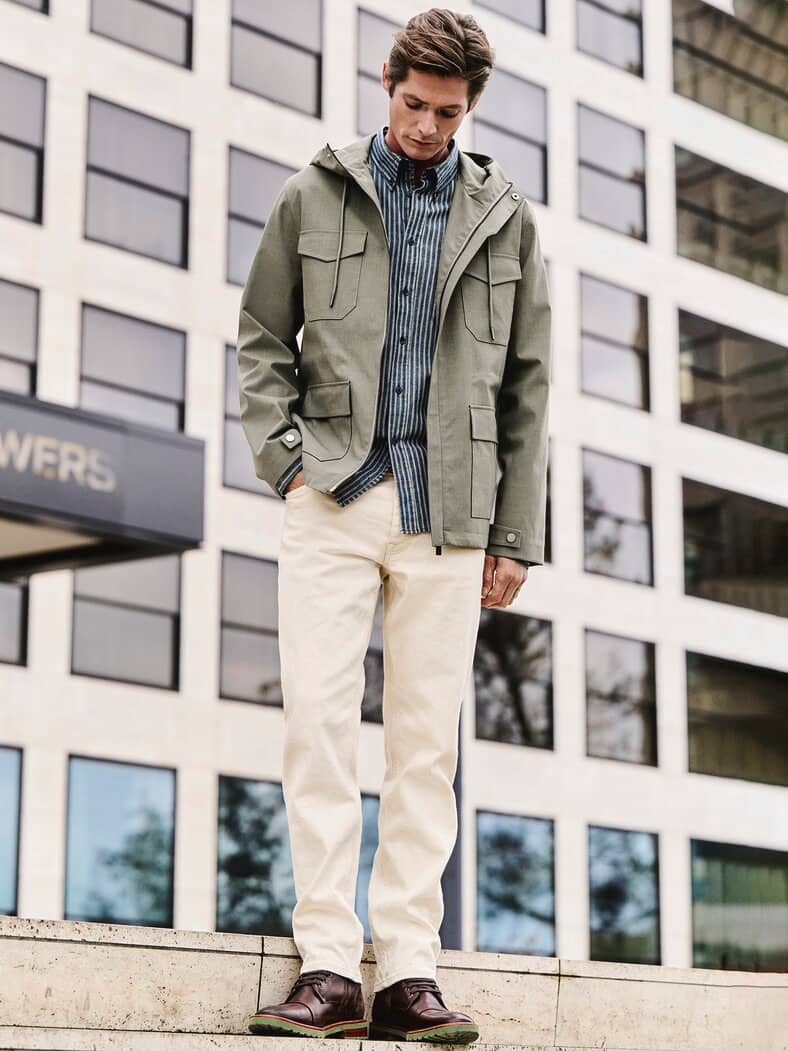 Kapuzen-Fieldjacket Hinterland olivgrün