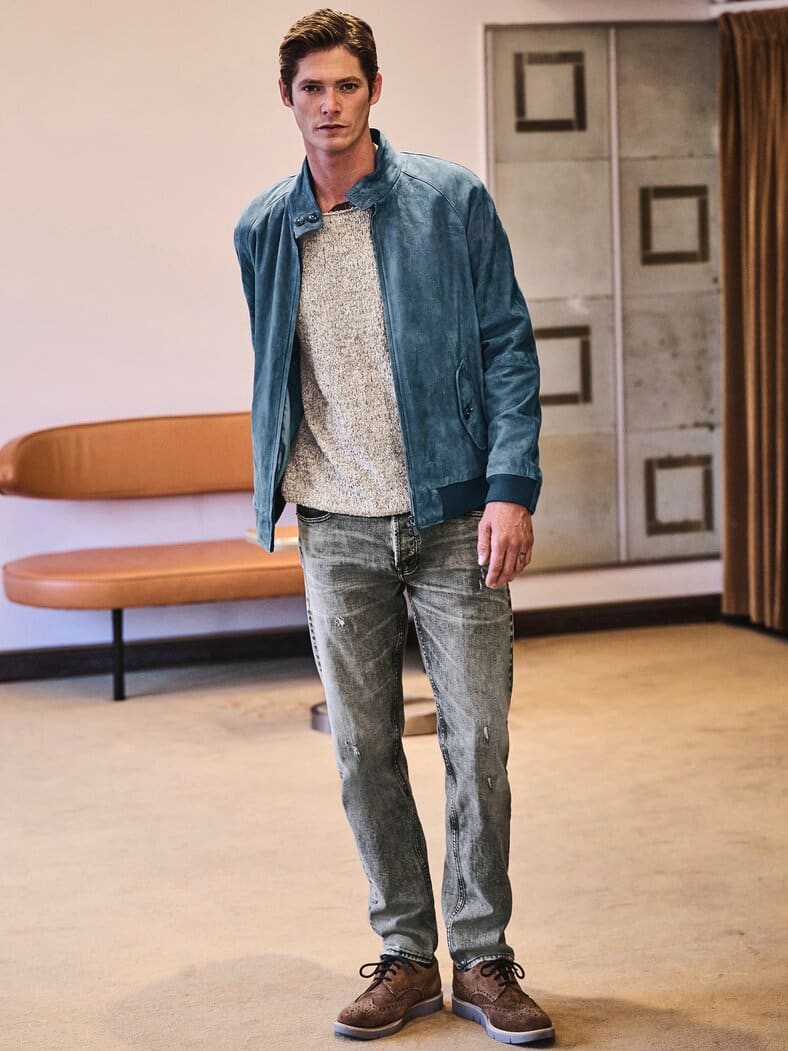 Lederblouson Costa Azzurra amalfiblau