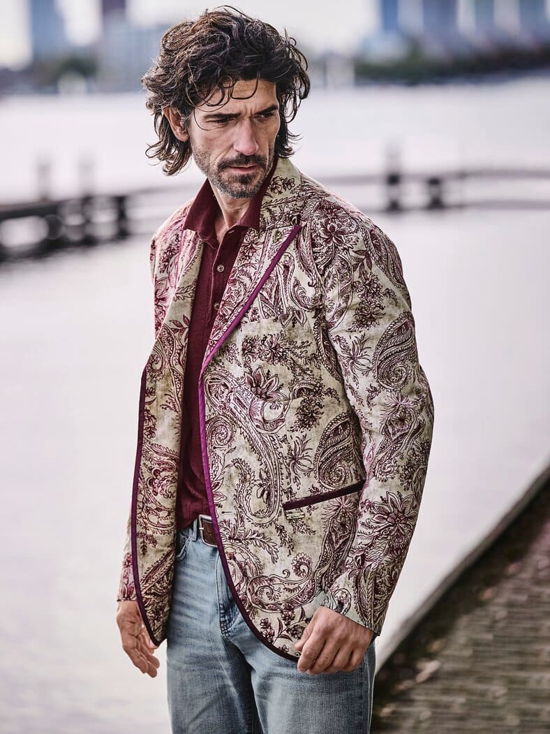 Cordsakko Lustefan Cachemire champagner/bordeaux