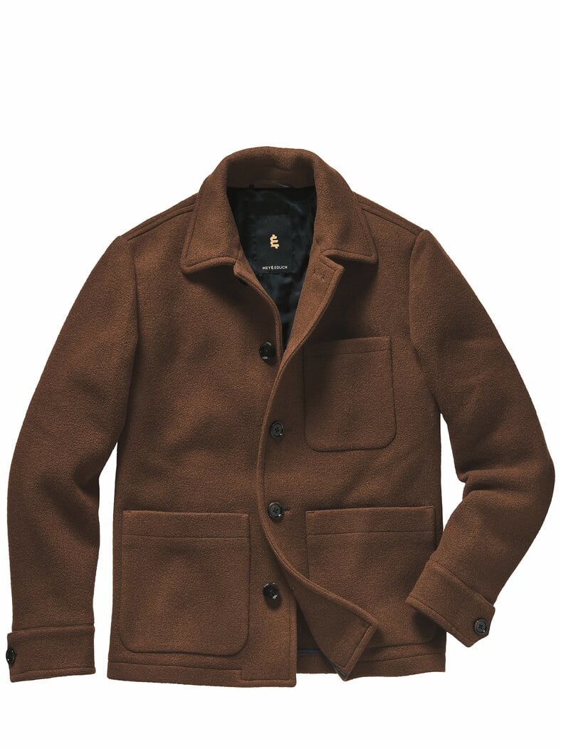 Werkstück-Wolljacke karamell