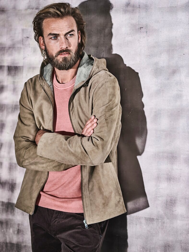 Velours-Hoodie Voyager taupebraun