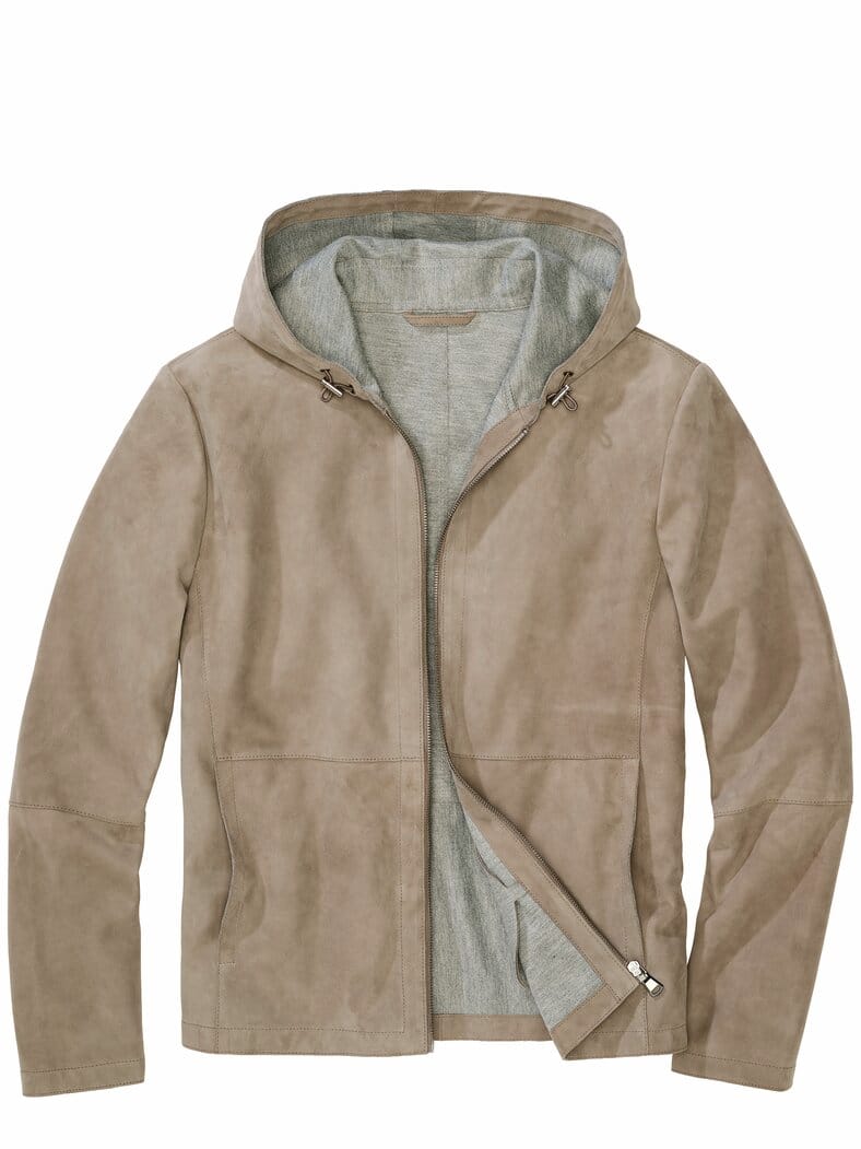 Velours-Hoodie Voyager taupebraun