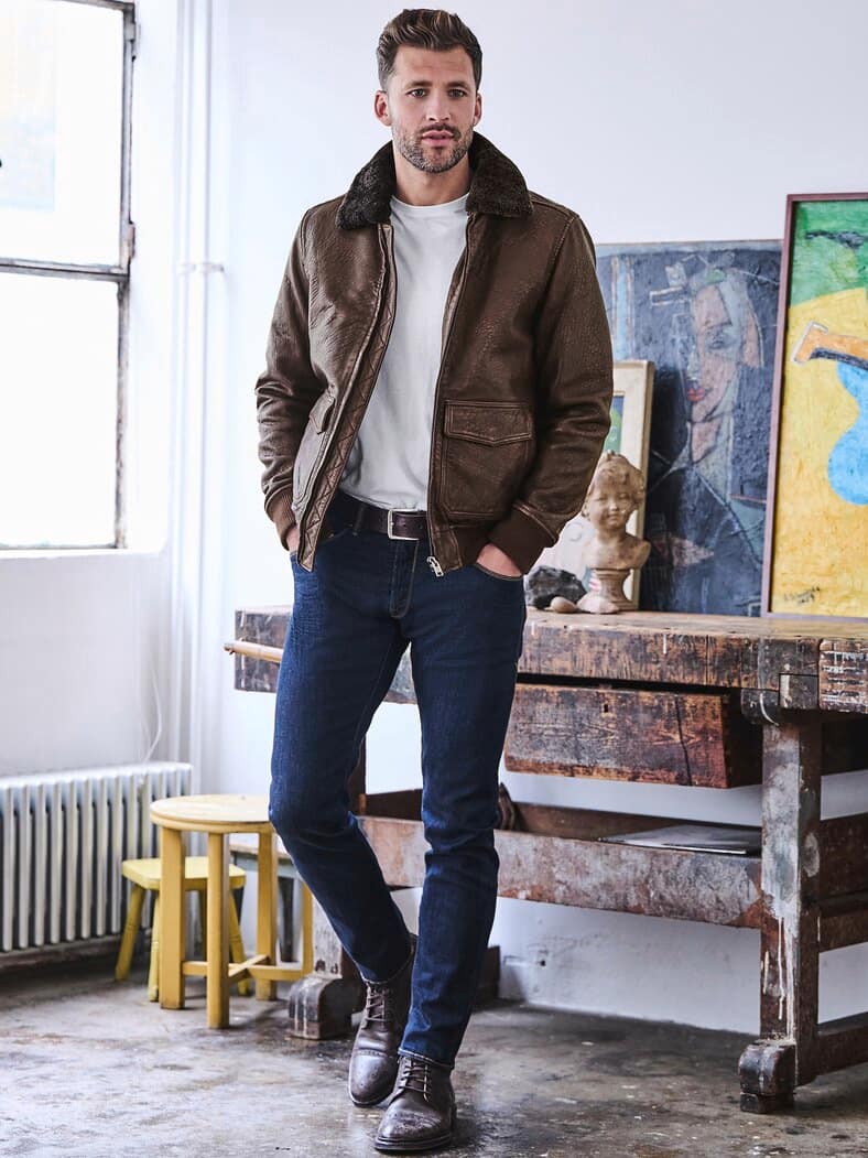 Aufwind-Lederjacke cognac