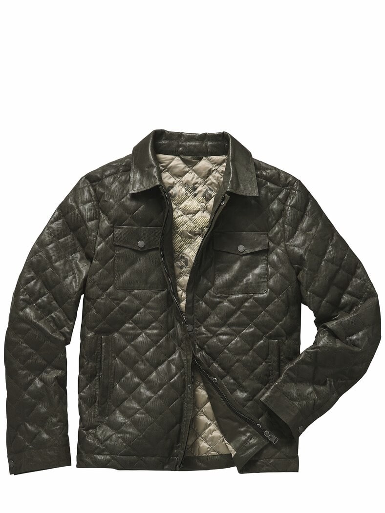 Stepplederjacke olive