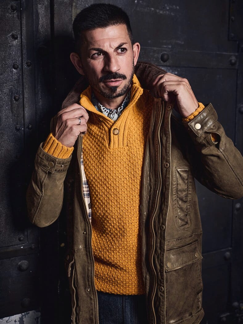 Nubuk-Jacket Waxington nachtolive
