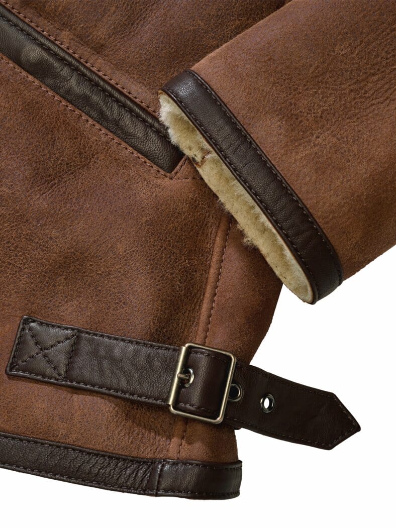Lammfelljacke Aviator tabakblatt