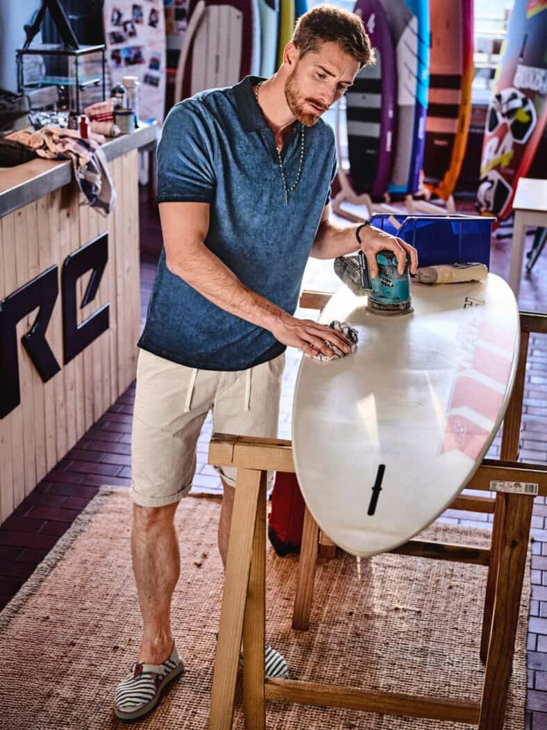 Sommerschuh Benirras Streifen weiß/blau