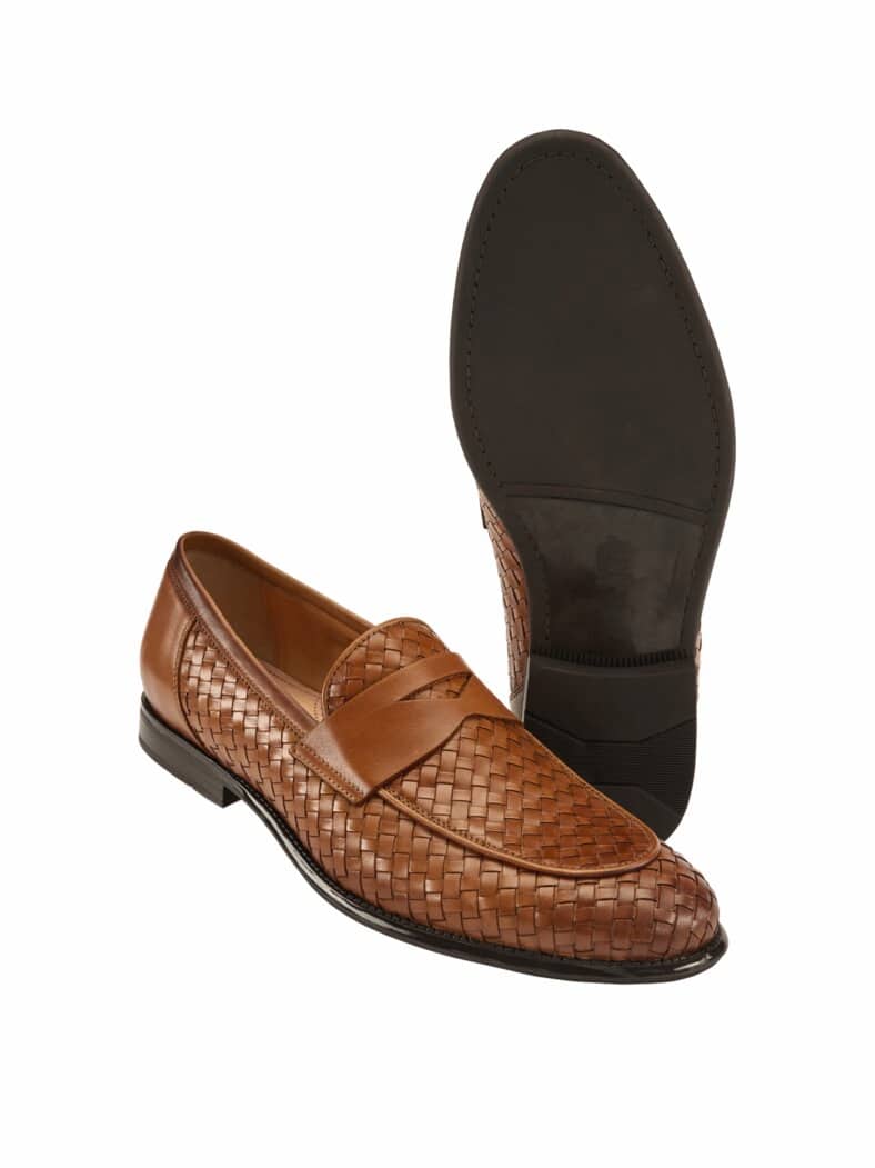 Flanier-Flecht-Loafer brandy