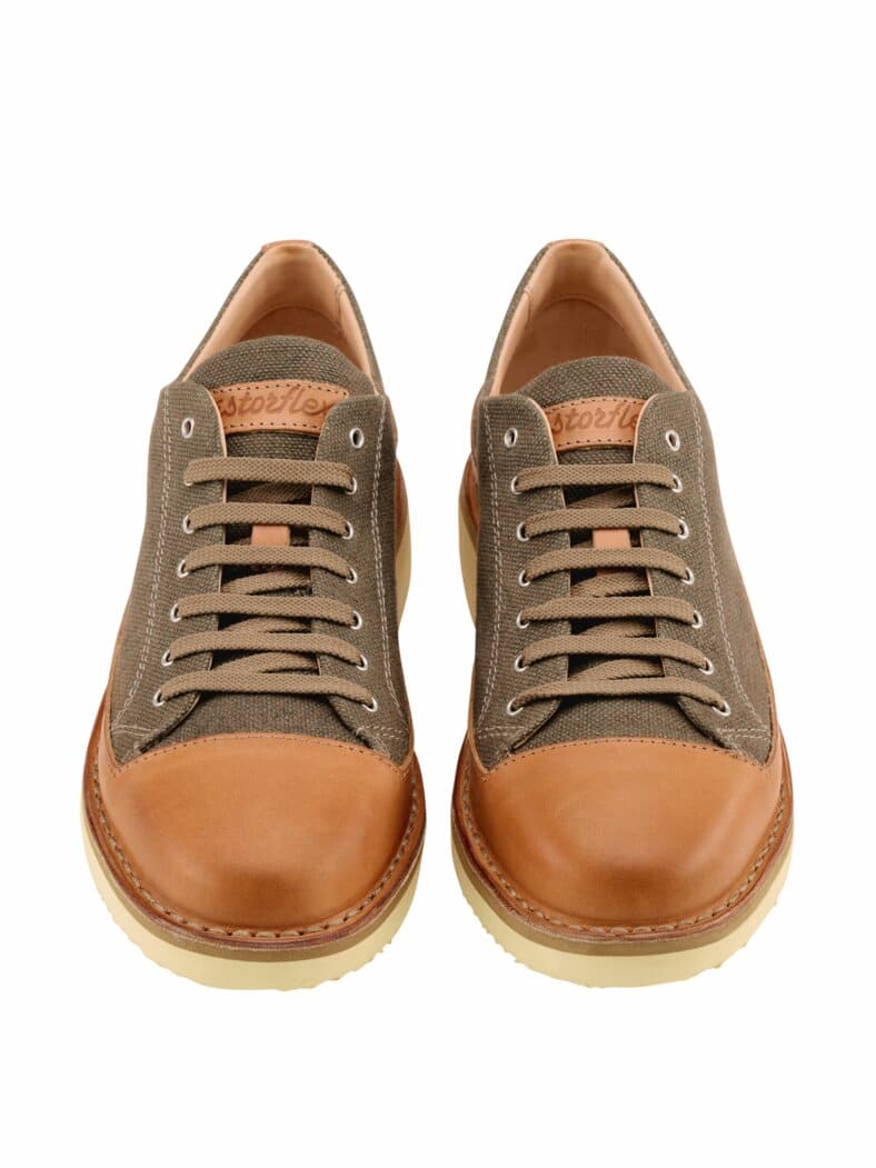 Vornehmer Schnürer Kastflex moosgrün