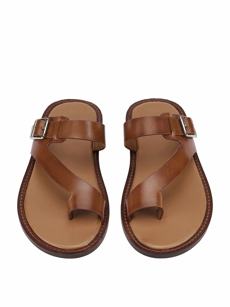 Riviera-Zehen-Sandale tabakblatt